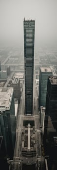 Modern Mega Tallest Skyscrapers and Office Buildings in Financial District, Technology. photo