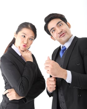 Young south east Asian middle eastern man woman student business colleague photo