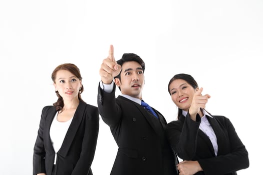 Young south east Asian middle eastern man woman student business colleague photo