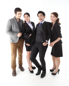 Young south east Asian middle eastern man woman student business colleague photo