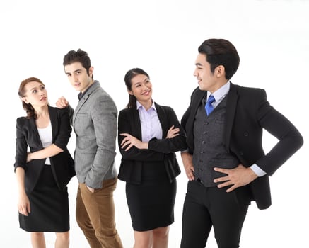 Young south east Asian middle eastern man woman student business colleague photo