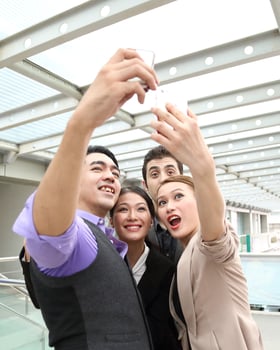 Young south east Asian middle eastern man woman student business colleague photo