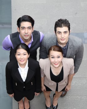Young south east Asian middle eastern man woman student business colleague photo