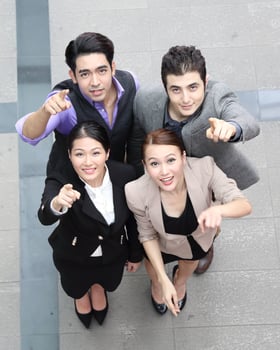 Young south east Asian middle eastern man woman student business colleague photo