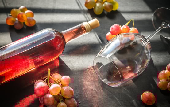 Glass of rose wine photo