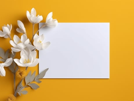 Tropical floral background with blank paper copy space. Space for text photo