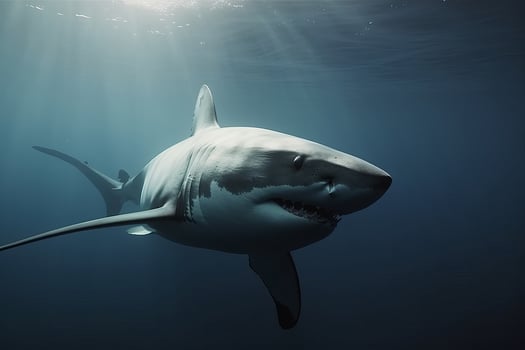 White shark. Illustration photo