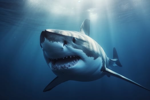 White shark. Illustration photo