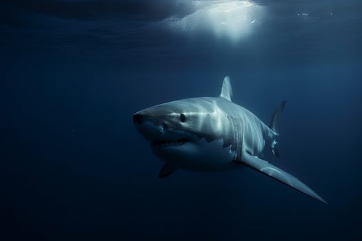 White shark. Illustration photo