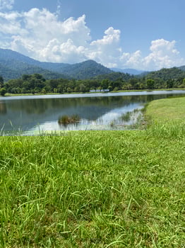 taman tasik millenium Malaysia . natural hills garden lake together photo