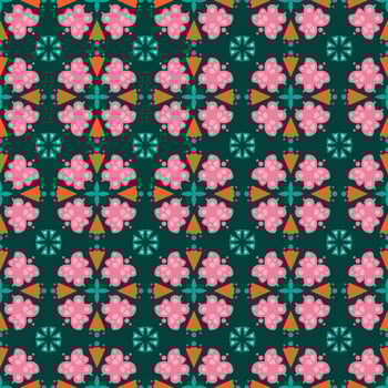 Floral Seamless Pattern Background Garden Nature Damask Aboriginal Wedding Ornament Art photo