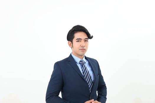 South east Asian Malay Man facial expression moody look forward photo