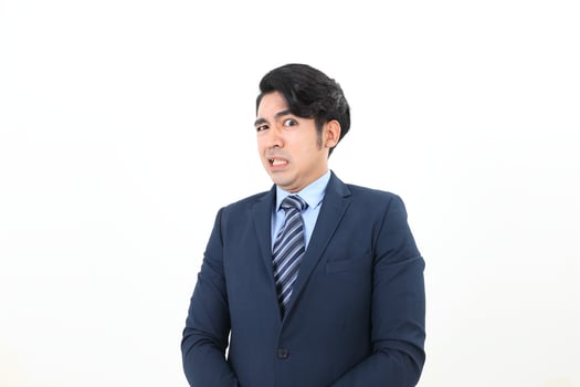 South east Asian Malay Man facial expression shocked scared afraid photo