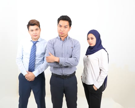 South east Asian Malay Chinese Man Woman facial expression stand confident photo
