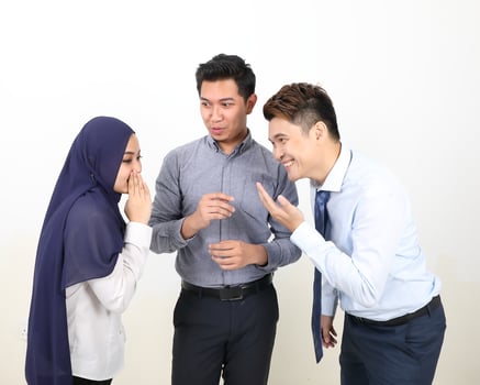 South east Asian Malay Chinese Man Woman facial expression stand talk gossip photo