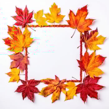 Autumn leaves frame. Illustration photo