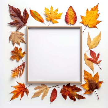Autumn leaves frame. Illustration photo