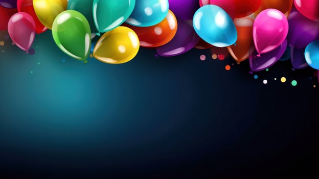 Birthday holiday background with balloons. Illustration photo