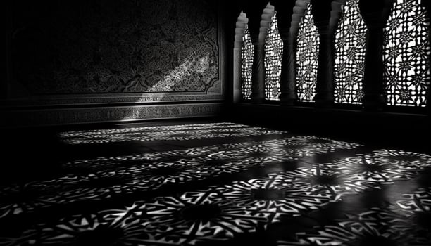 Ancient spirituality in an ornate East Asian home interior design generated by AI photo