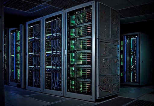Data center and computer servers. photo