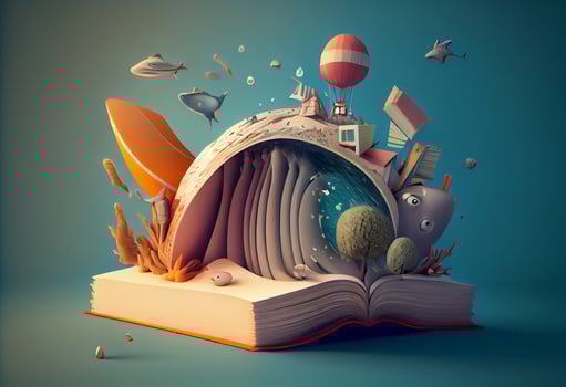 Kid book imagination. . photo