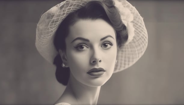 Young woman elegance and sensuality captured in monochrome headshot generated by AI photo