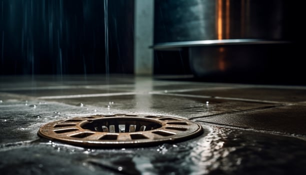Stainless steel equipment in modern kitchen, heat from burning stove generated by AI photo