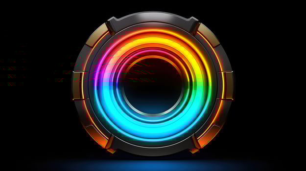 HUD round frames and borders, aim control and digital interface, button technology and future tech game, target borders and metallic frames, user data UI display button, illustration photo