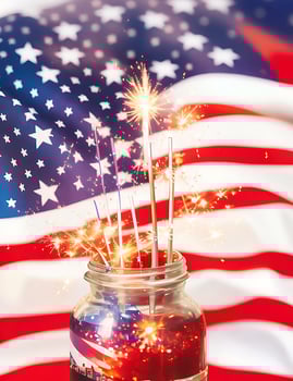 Ai generate photo usa independence day concept with sparkler