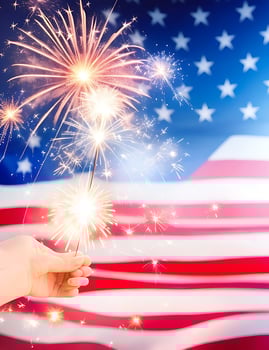 Ai generate photo usa independence day concept with sparkler