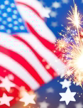 Ai generate photo usa independence day concept with sparkler