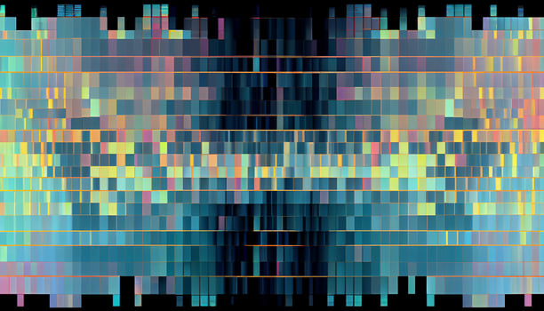 Pixelated abstract pattern on modern computer backdrop , photo