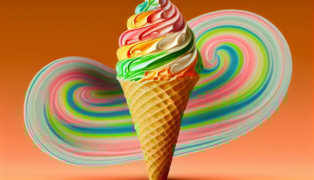 Dessert Ice cream Sweet, colorful background Summer vibes , photo
