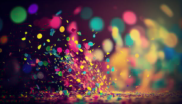 Multi colored confetti celebration backdrop, bright and vibrant , photo