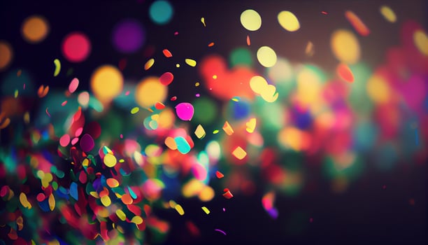 Abstract multi colored backdrop, glowing decoration, vibrant confetti explosion , photo