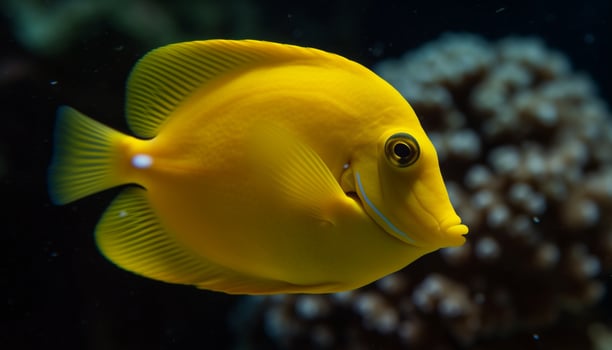 Vibrant clown fish swimming in tropical reef generated by AI photo