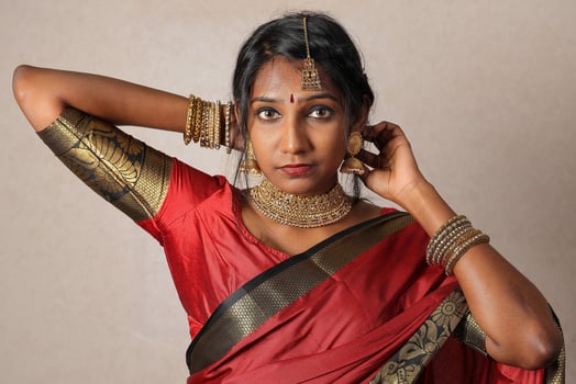 Beautiful young Indian lady posing expression photo