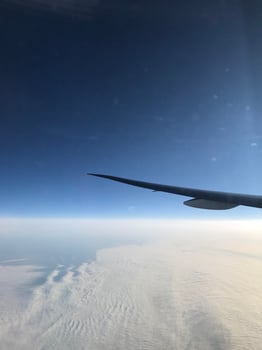 sky view on an airplane photo