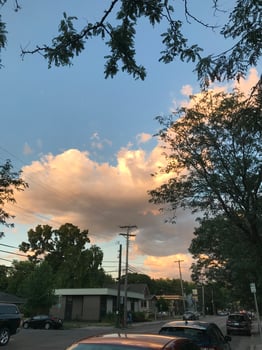 clear sky in town photo