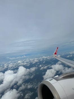 sky view on an airplane photo