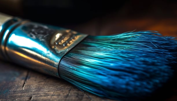 Wet paint on bristle, creativity at work generated by AI photo