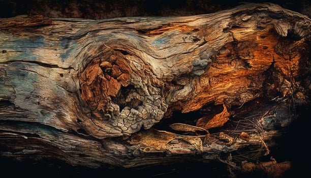 Summer landscape old pine tree trunk abstract generated by AI photo