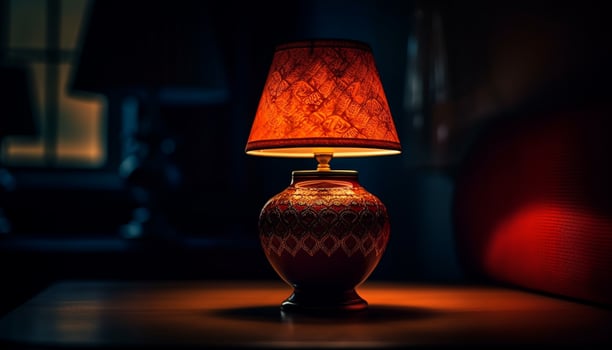 Antique lamp illuminates modern home with elegance generated by AI photo