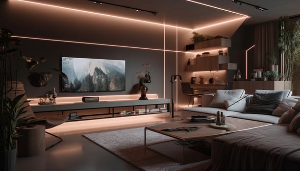 Luxury modern loft with elegant home generated by AI photo