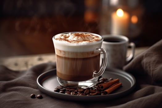 Chilled Coffee with a Chocolate Twist, Close-up Shot, photo