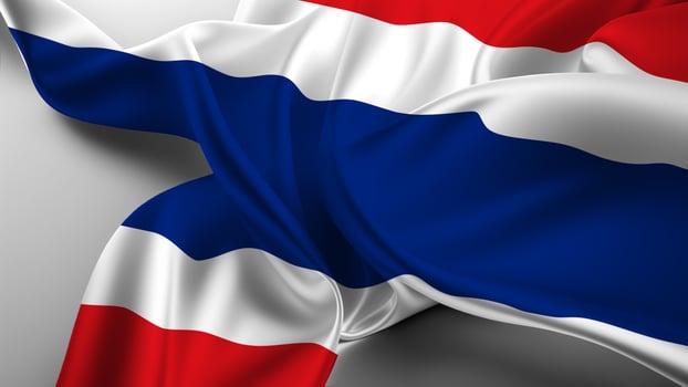 Thailand flag waving in the wind photo