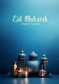Eid Mubarak. Islamic Holiday Poster. Illustration photo