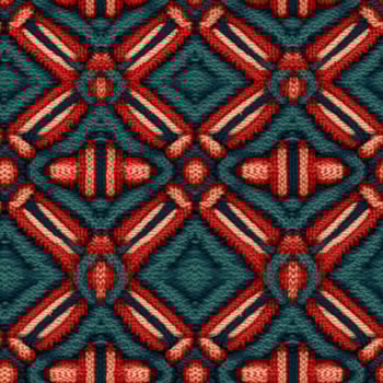 Fabric knitted seamless pattern with geometric shape spots. bright colors background for knitwear design or print, modern strips mat, illustration photo