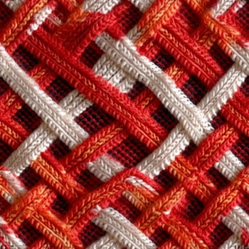 Fabric knitted seamless pattern with geometric shape spots. bright colors background for knitwear design or print, modern strips mat, illustration photo