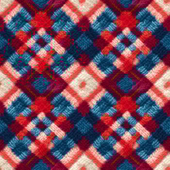 Fabric knitted seamless pattern with geometric shape spots. bright colors background for knitwear design or print, modern strips mat, illustration photo